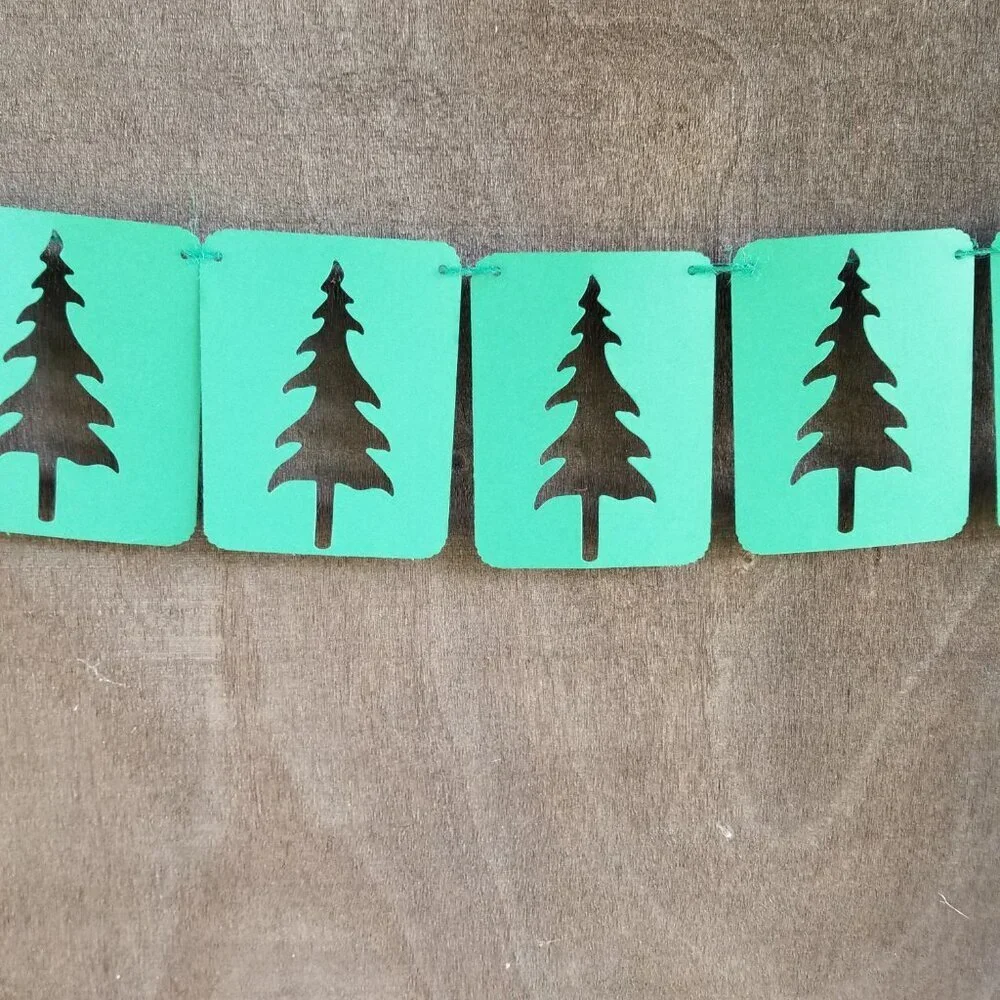 Plaid and Green Onesie Holiday Banner Set
